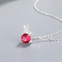 Magnifique collier en argent avec grand zircon coloré, vente en gros, accessoire de mode contemporain, colliers en argent pour femmes