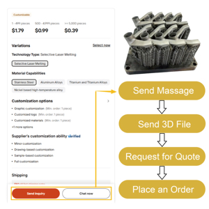 Service d'impression <span class=keywords><strong>3D</strong></span> sur mesure à faible MOQ, échantillon de maquette, impression <span class=keywords><strong>3D</strong></span> en métal SLM, matériaux en acier inoxydable et titane pour l'aérospatiale et l'automobile - Product Image 4