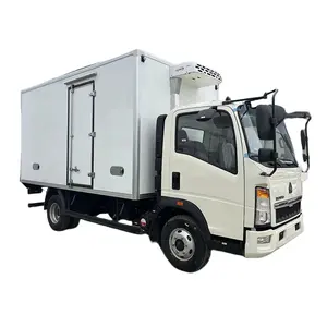 China Sinotruk Howo Koeling Vriezer Box Container 4X2 Thermo King Koelkast Vrachtwagen Te Koop
