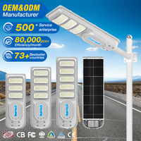Lampe solaire de rue extérieure de haute qualité IP65 100W 200W 300W avec détecteur de mouvement, tout-en-un, LED, avec 2 ans de garantie