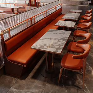 Ensemble table et chaises en fer forgé haut de gamme, style luxe léger, pour restaurant occidental décontracté, canapés de banquette, bar, café et restaurant de fondue en libre-service - Product Image 4