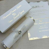 Invitation de mariage personnalisée de luxe en papier de qualité supérieure, avec dorure à chaud, diamants et coffrets