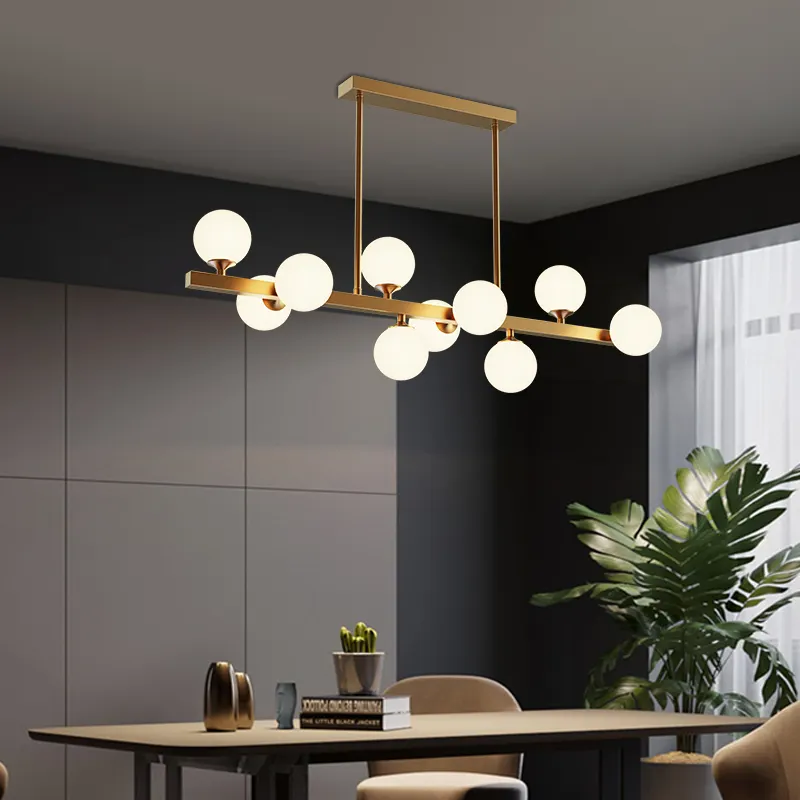 VVS pendant light copper living room drop lights branch led globe chandelier