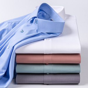 Camicia da Uomo in Misto Seta di Gelso ODM, Elasticizzata, Antipiega, a Maniche Lunghe, per Ufficio e Occasioni Formali - Product Image 2