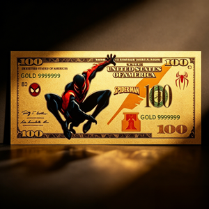 Billete de Banco Chapado en Oro con Diseño de Anime 2026, Tarjeta Dorada del Superhéroe Estadounidense Spider-Man para Colección de Fans - Product Image 6