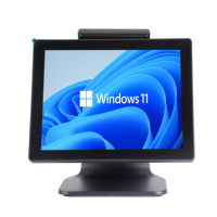 Système de point de vente tactile 15 pouces de nouvelle conception, écran client VFD, caisse enregistreuse, terminal de point de vente de bureau 1024*768, fourni par l'usine