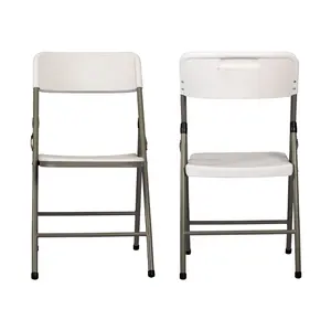 Высокое качество, оптовая продажа, дешевый стул для мероприятий, легкие портативные стальные белые пластиковые складные стулья для сада, свадебной вечеринки