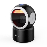 Eyoyo Pemindai Kode Batang Desktop 2D, Pemindai Kode Batang QR 1D, Hands-Free Omnidirectional dengan Layar Pemindai Sensor Otomatis
