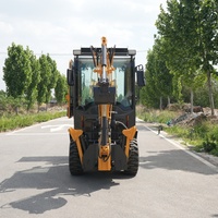 Backhoe Loader Euro 5 EPA 1,8 Ton 4x4 Mesin Diesel Excavator Penggali dengan Kabin Tertutup