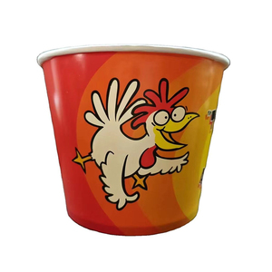 Seau à popcorn personnalisé avec logo, seau à poulet frit en papier, seaux à nourriture en papier pour la restauration rapide avec couvercle - Product Image 1