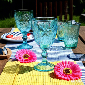 Juego de Copas de Vino <span class=keywords><strong>Artland</strong></span> Marine Modernas y Elegantes, Copas Verdes, Juego de 4, Capacidad de 250 ml, Empaque Personalizado, Diseño en Relieve - Product Image 4