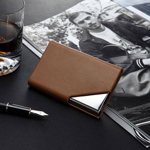 Porte-cartes de visite en cuir léger de haute qualité Maxfree, dernier design personnalisable - Product Image 3