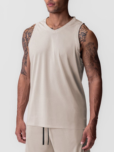 Débardeur de sport en maille pour garçon, sans manches, veste de voyage, débardeur de musculation pour homme, débardeur de fitness, course à pied, débardeur personnalisé avec logo - Product Image 2