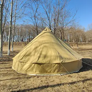 Luxury Lớn Glamping Sa Mạc Bông Vải 4M 5M Lều Yurt Bell Với Bếp Lỗ