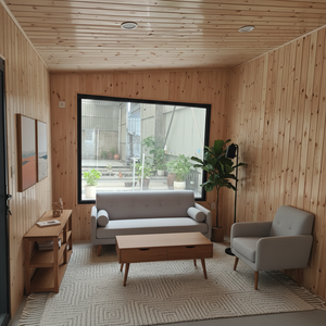 Casa Pequeña Moderna de Lujo: Estructura de Acero con Revestimiento de Madera Premium |   Casa de Huéspedes Prefabricada para Jardín y Estudio Modular - Product Image 5
