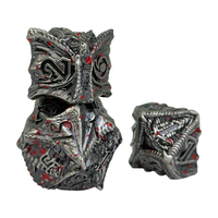 Ensemble de dés métalliques DND personnalisés pour jeu de société, de table ou de bar, avec logo imprimé et numéros, vente en gros directe usine