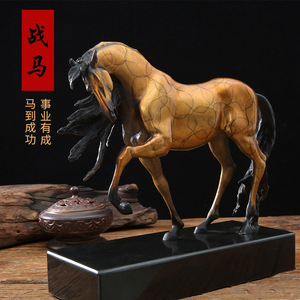 Brass Horse Figurine Bronze Zodiac Craft Ornament Gold And Bronze Colors Copper Material Desk Office Decor Home Decoration - Product Image 1