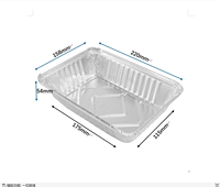 Barquettes rectangulaires en aluminium avec couvercles en papier ou en PET pour plats à emporter, emballage alimentaire chaud et froid pour restaurants