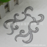 Yk453 Costume Hotfix thermocollant appliques patchs broderie or argent géométrique fleur feuille croix en forme de paillettes autocollants