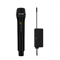 Microphone à condensateur sans fil UHF rechargeable Aidi Professional, à main, à directivité cardioïde, construction métallique, utilisation intérieure/extérieure