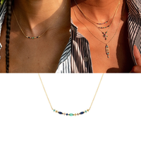 Collier à breloques en diamant CZ coloré en gros pour femmes, collier à breloques en argent sterling 925, bijoux pour femmes