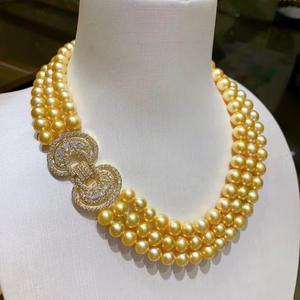 Collar de Perlas con Lazo de Tres Capas, Juvenil y Moderno, Versátil, Largo, de 3-4 cm, Diseño Simple con Eslabones - Product Image 1