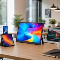 Moniteur portable 15,6 pouces Wi-Fi sans fil 1080P IPS, deuxième écran externe avec support pour ordinateur portable, téléphone, jeux, vente en gros
