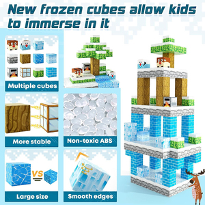 Nouveaux blocs de construction magnétiques Frozen, blocs de construction de château de princesse pour filles de 14 ans et plus, jouets éducatifs STEM, cadeaux d'anniversaire - Product Image 4