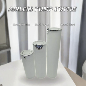 Flacon pompe double couche en acrylique rond sans air, couleur personnalisée, 15ml 30ml 50ml 20ml, blanc nacré, double paroi en acrylique - Product Image 2