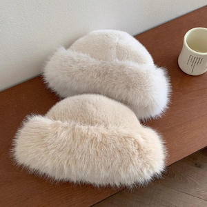 Fff3002 Mùa Đông Ấm Áp Sang Trọng Fluffy Mờ Lông Xô <span class=keywords><strong>Hat</strong></span> Tùy Chỉnh Trượt Tuyết Ngư Dân Mũ Mùa Đông Faux Lông Xô <span class=keywords><strong>Hat</strong></span> Cho Phụ Nữ - Product Image 3