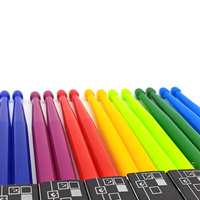 Großhandel Benutzerdefinierte Logo Bunte Plastik-Drumsticks Langlebige Leichtgewichtige Trommelstöcke für Musikunterricht und Training