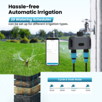 Minuteur d'arrosage de jardin à 2 sorties avec répartiteur de robinet et passerelle Zigbee requise pour le contrôle de l'irrigation