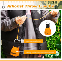 Kit de lancer pour arboriste 3 pièces, seau de rangement pour corde rouge et noire de 30 L, sac à dos, sac de poids pour arboriste de 15 oz