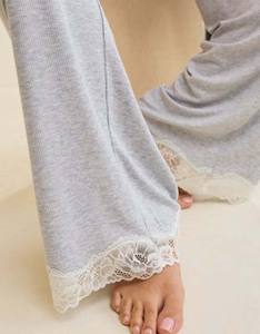 Vendita diretta di pigiami in <span class=keywords><strong>cotone</strong></span> <span class=keywords><strong>biologico</strong></span>, indumenti da notte con rifiniture in pizzo, <span class=keywords><strong>pigiama</strong></span> da <span class=keywords><strong>donna</strong></span> in <span class=keywords><strong>cotone</strong></span> lavorato a maglia di alta qualità - Product Image 3