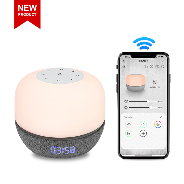 Smart  White Noise Sound Machine Time Display Sunrise Alarm Night Reading with Natural Sound