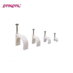 Surtido de 42 clips para cables, abrazaderas de plástico para cables con clavos galvanizados en zinc, tamaños variados # 6- # 10, Disponible Personalización OEM - Product Image 4