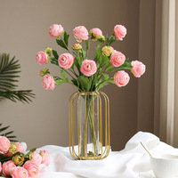AL-5927 Nouveauté Fleurs de lotus artificielles en tissu de soie à 3 têtes 43CM Fleur de lotus pour mariage