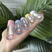 Coeur Forme Ronde Couvercle 6ML Bouteille Transparente Brillant À Lèvres Conteneur Rechargeable Vide Rouge À Lèvres Tube Lip Glaze Bouteille