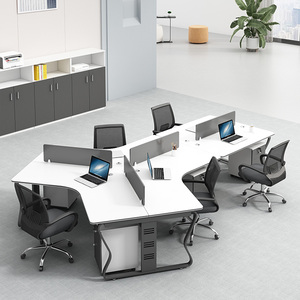 Secrétaire de bureau moderne en bois <span class=keywords><strong>Table</strong></span> de bureau économique personnalisée 4 6 8 personnes siège personnel poste de travail - Product Image 6