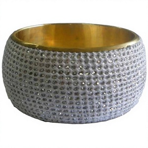 High Quality Unique Design Brass and Leather With Silver <b>Paint</b> Round Napkin Ring Table Decorate Birthday Party Kitchenware Used - Product Image 1