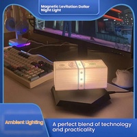 Lámpara Nocturna Creativa Moderna con Diseño de Dinero Flotante, Luz LED de 16 Colores, Control Táctil, Material ABS, Producto de Moda para Sala de Estar