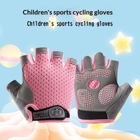 Gants de cyclisme demi-doigts en polyester pour enfants, antidérapants, résistants à l'usure, respirants, pour vélos d'équilibre et patins à roulettes