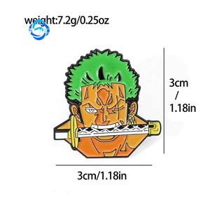 Badge en métal de personnage Luffy Solon, broche de la série <span class=keywords><strong>One</strong></span> Piece, décoration à cent combinaisons, thème anime sanglant - Product Image 4