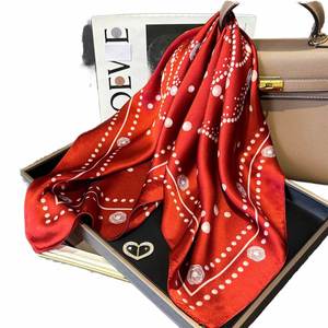 Women's Summer 100% <b>Scarf</b>-Luxury Design Multi-Functional Fashion Accessory Silk <b>Square</b> <b>Scarf</b> - Product Image 1