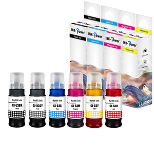 INK-POWER GI 53 GI53 GI-53 Encre de recharge à base d'eau de bouteille en vrac Compatible couleur Premium pour imprimante Canon <span class=keywords><strong>PIXMA</strong></span> G550 <span class=keywords><strong>G650</strong></span> - Product Image 1