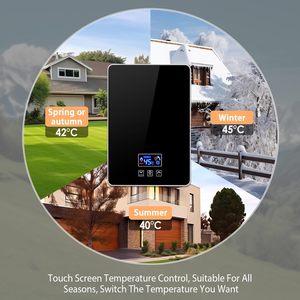 Calentador de Agua Eléctrico Instantáneo sin Tanque, Calentamiento Rápido, Carcasa de Plástico, Control Táctil LED, Resistente al Agua IPX4, Ideal para Hoteles - Product Image 5