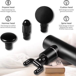 Professional <b>Vibrators</b> Long Handle Muscle Hot Cold Body Deep Tissue Massage Gun Brushless Motor 4-Speed Timing Control 4 Heads - Product Image 6