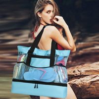 Sac fourre-tout en maille de haute qualité, réutilisable, pour le shopping, les voyages et la plage, pour femmes