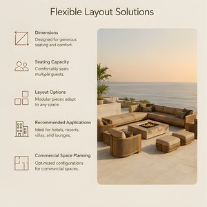 Meubles <span class=keywords><strong>de</strong></span> <span class=keywords><strong>jardin</strong></span> en teck au design moderne, résistants à l'eau, avec foyer extérieur, ensembles <span class=keywords><strong>de</strong></span> canapés <span class=keywords><strong>de</strong></span> <span class=keywords><strong>jardin</strong></span> <span class=keywords><strong>de</strong></span> luxe pour patio extérieur - Product Image 5