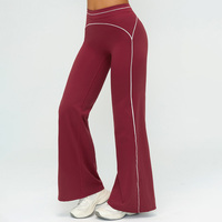 CIYING Grosir Celana Legging Wanita Model Flare Bahan Lembut Peached, Desain Garis Kontras, untuk Fitness Yoga, Efek Mengangkat Bokong